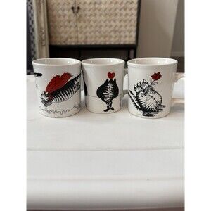VTG 1979 B Kliban Cats Lot Of 3 Coffee Cup Mug Love Dance Flying